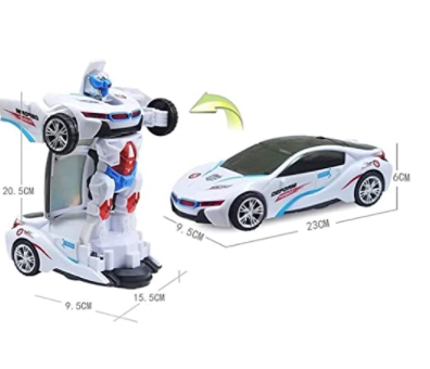 Automatic Steering BMW Robot Transformation Toy Car With Light