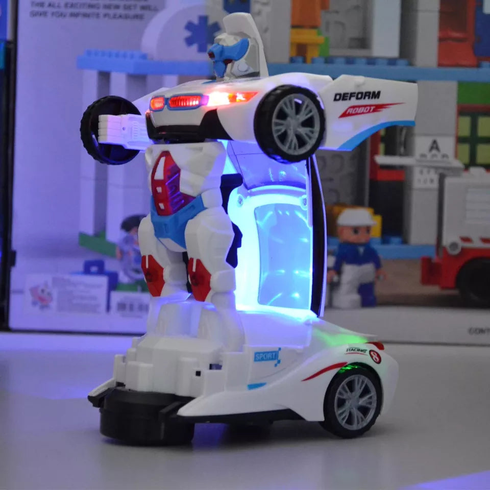 Automatic Steering BMW Robot Transformation Toy Car With Light