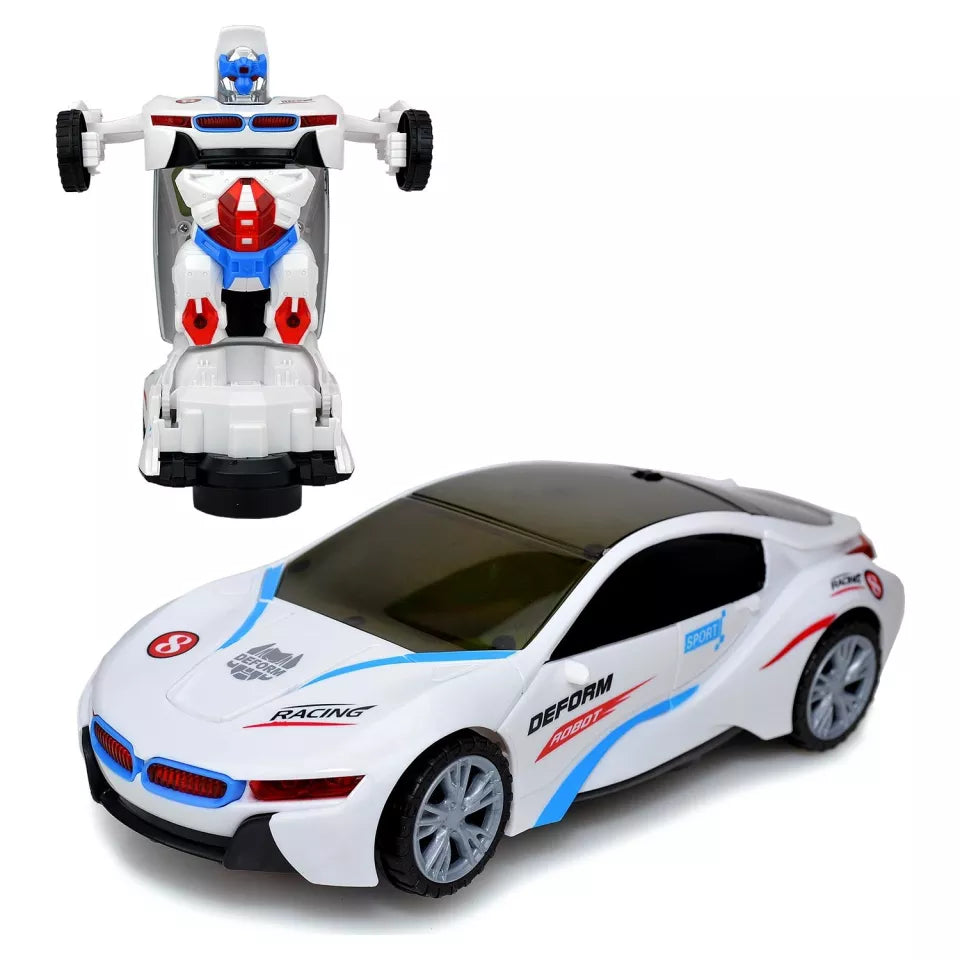 Automatic Steering BMW Robot Transformation Toy Car With Light