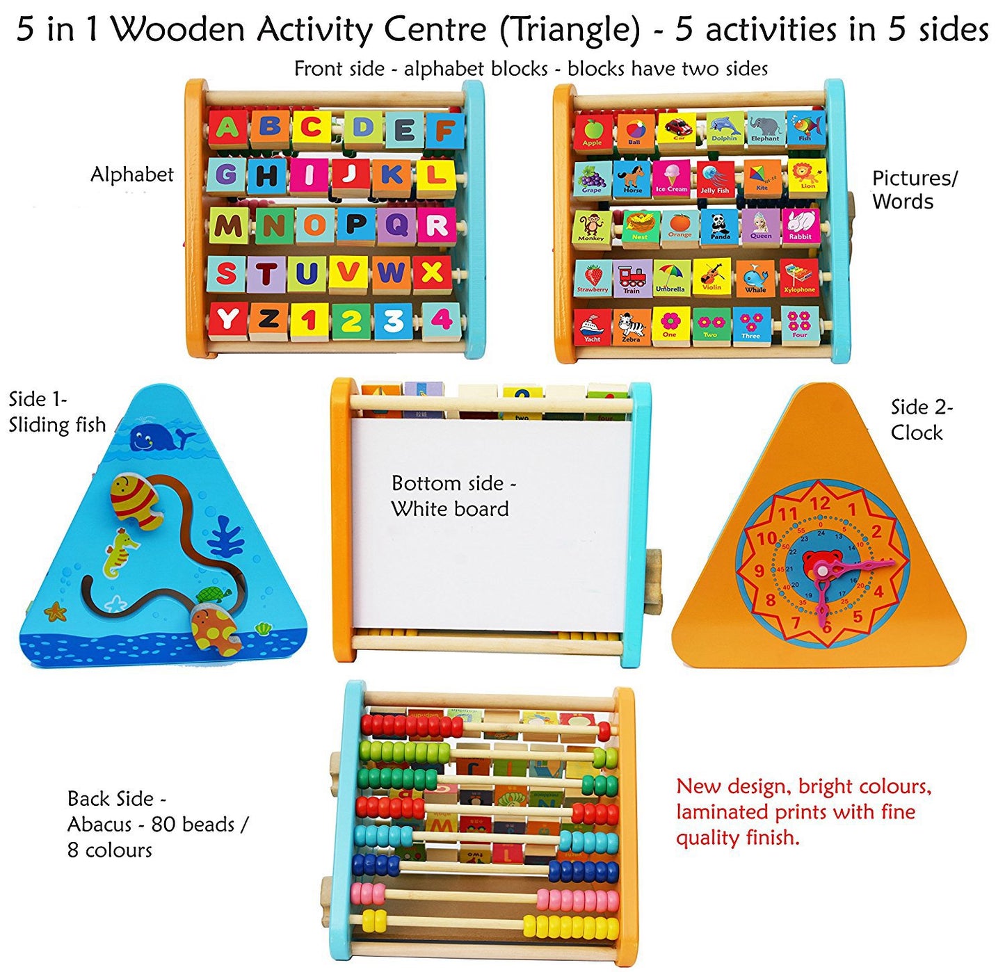 5 in 1 Wooden Triangle Activity Center
