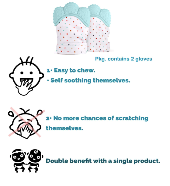Silicone Baby Teething Mitten Gloves