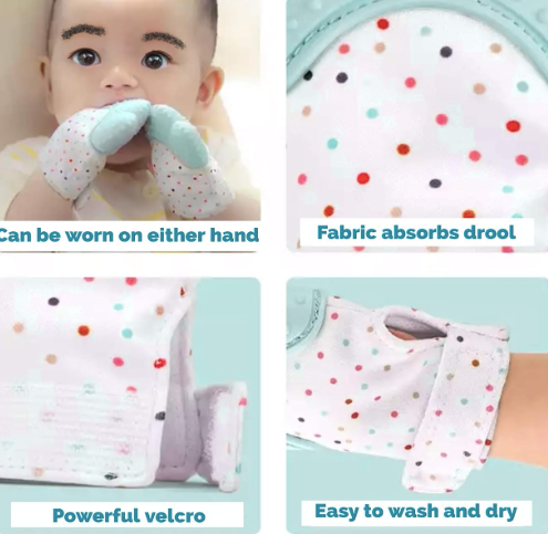 Silicone Baby Teething Mitten Gloves