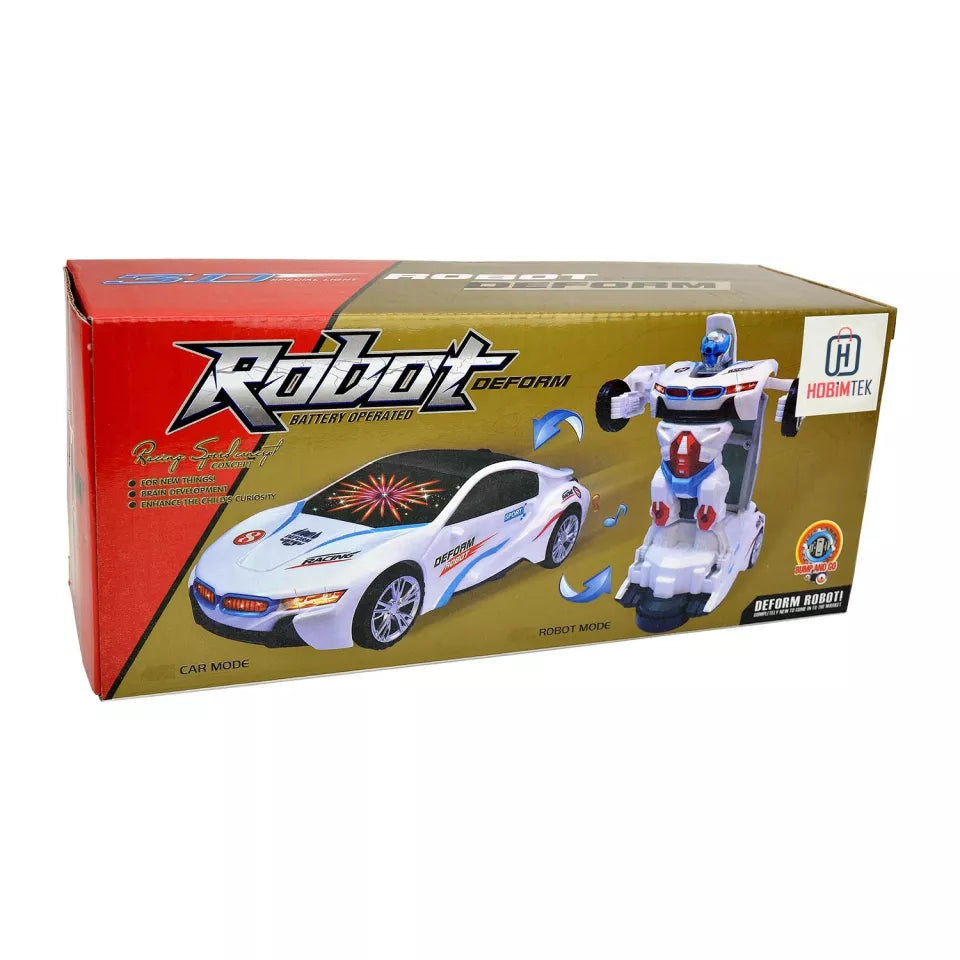 Automatic Steering BMW Robot Transformation Toy Car With Light