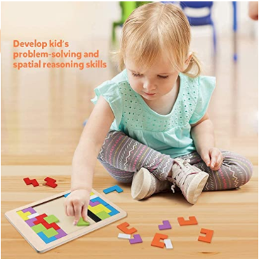 Colorful 3D Wooden Puzzle Tetris Game