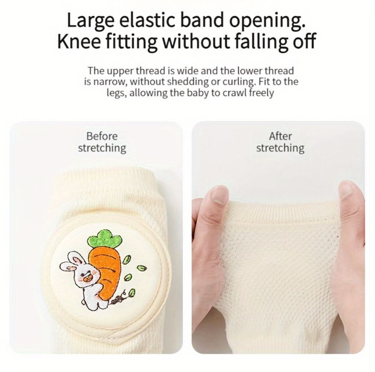 Baby Knee Pads with Cute Animal Embroidery