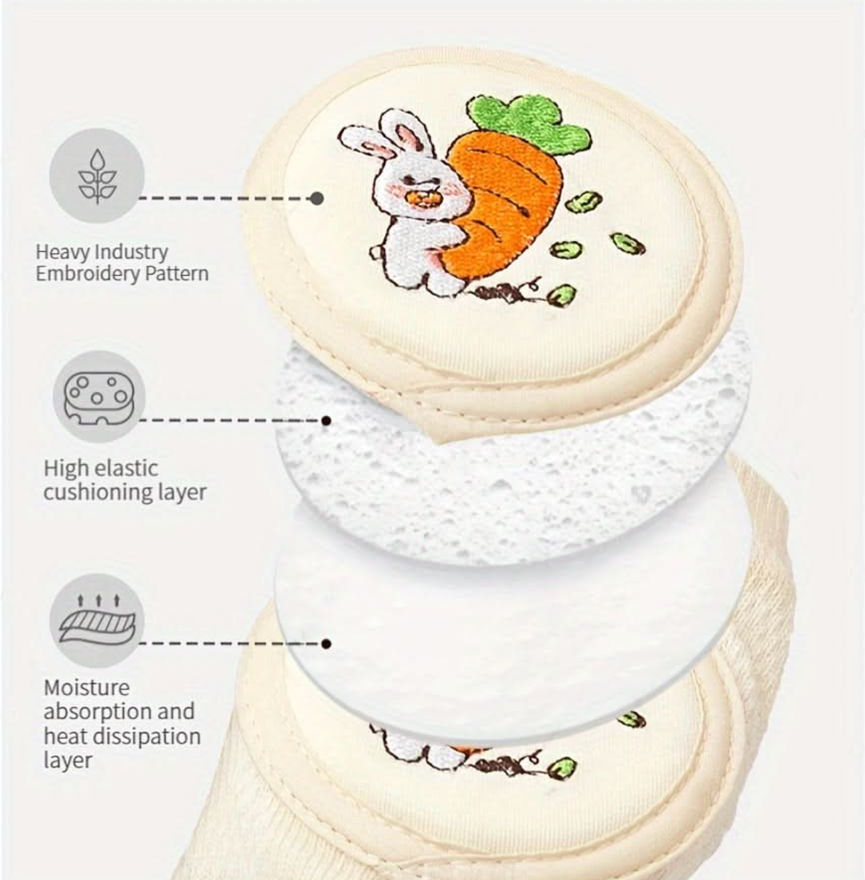 Baby Knee Pads with Cute Animal Embroidery