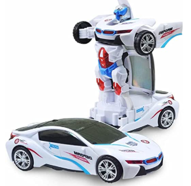 Automatic Steering BMW Robot Transformation Toy Car With Light
